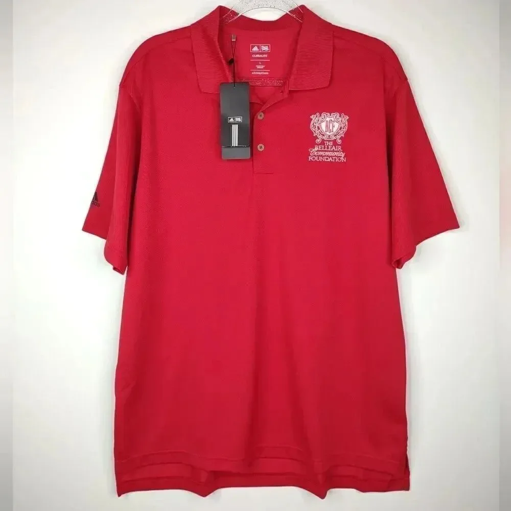 Adidas Golf Polo Shirt Belleair Florida Red size Large